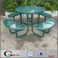Durable & powder coated portable metal garden picnic table set Guangzhou manufacturer
